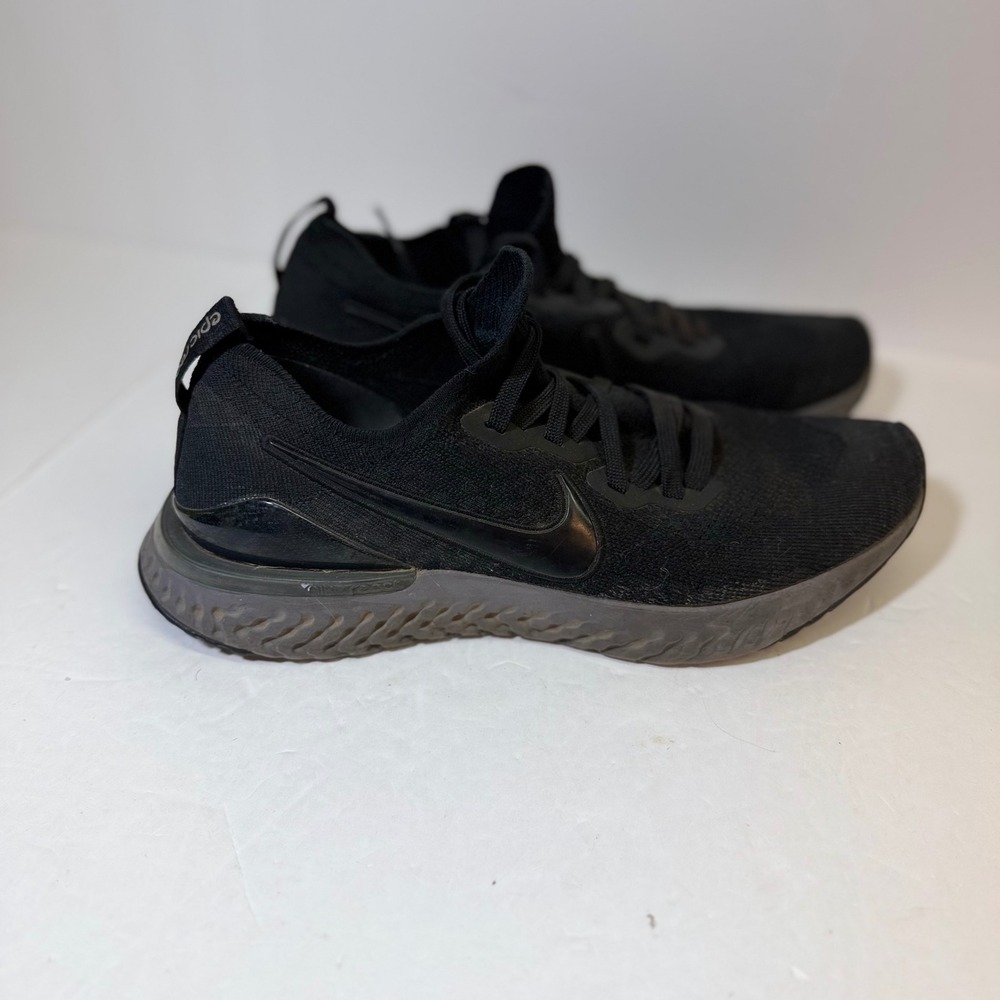 Nike Epic React Flyknit 2 Triple Black Running Shoes BQ8928-001 Mens 9.5